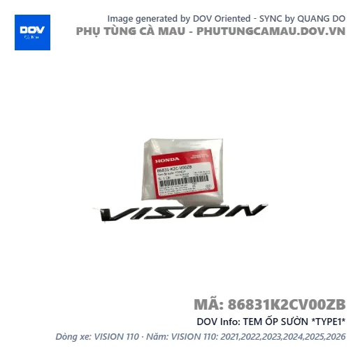 TEM ỐP SƯỜN *TYPE1* — 86831K2CV00ZB