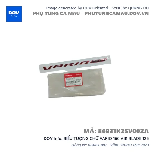 BIỂU TƯỢNG CHỮ VARIO 160 AIR BLADE 125 — 86831K2SV00ZA