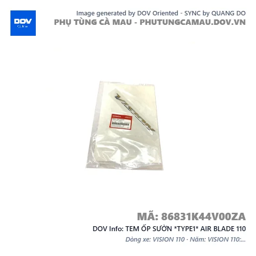 TEM ỐP SƯỜN *TYPE1* AIR BLADE 110 — 86831K44V00ZA