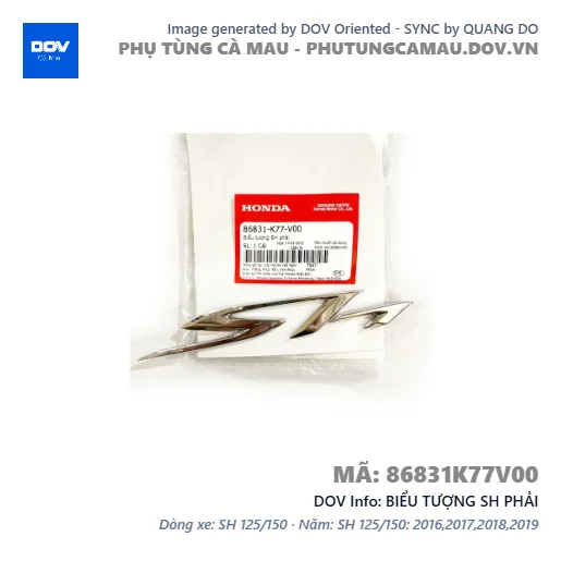 BIỂU TƯỢNG SH PHẢI — 86831K77V00