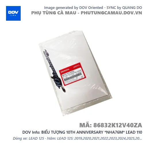 BIỂU TƯỢNG 10TH ANNIVERSARY *NHA76M* LEAD 110 — 86832K12V40ZA