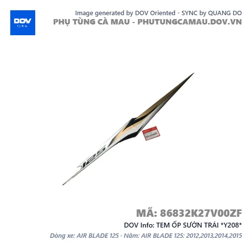 TEM ỐP SƯỜN TRÁI *Y208*  — 86832K27V00ZF