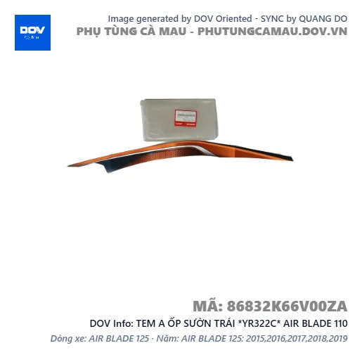 TEM A ỐP SƯỜN TRÁI *YR322C* AIR BLADE 110 — 86832K66V00ZA
