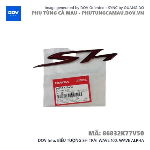 BIỂU TƯỢNG SH TRÁI WAVE 100, WAVE ALPHA — 86832K77V50