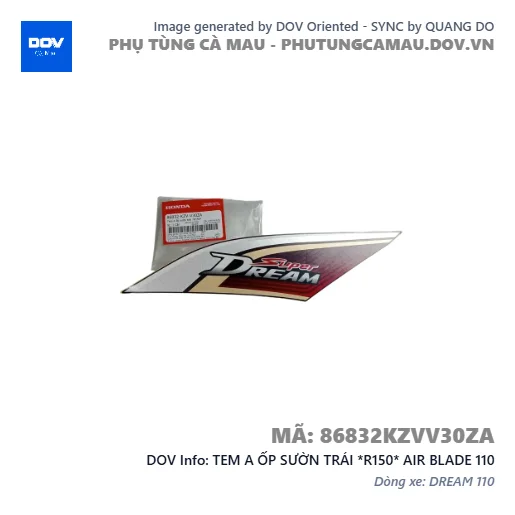 TEM A ỐP SƯỜN TRÁI *R150* AIR BLADE 110 — 86832KZVV30ZA
