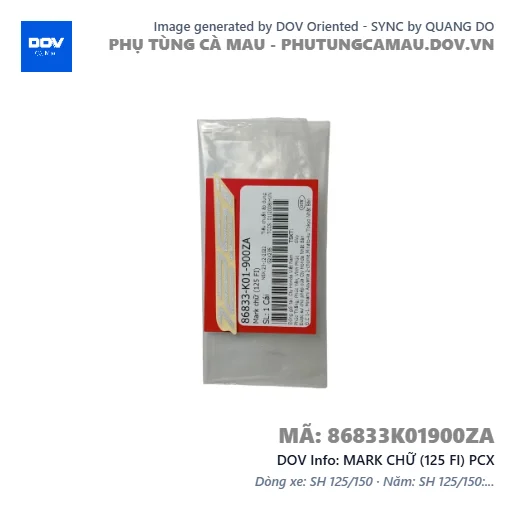 MARK CHỮ (125 FI) PCX — 86833K01900ZA