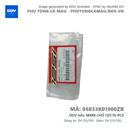 MARK CHỮ (125 FI) PCX — 86833K01900ZB