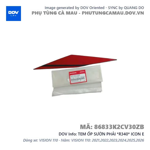 TEM ỐP SƯỜN PHẢI *R340* ICON E — 86833K2CV30ZB