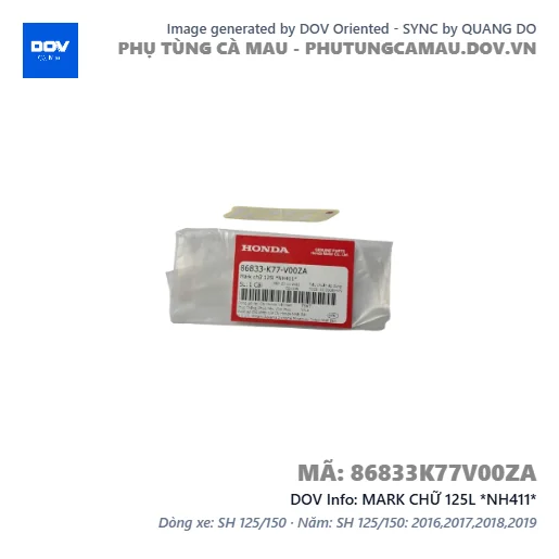 MARK CHỮ 125L *NH411*  — 86833K77V00ZA