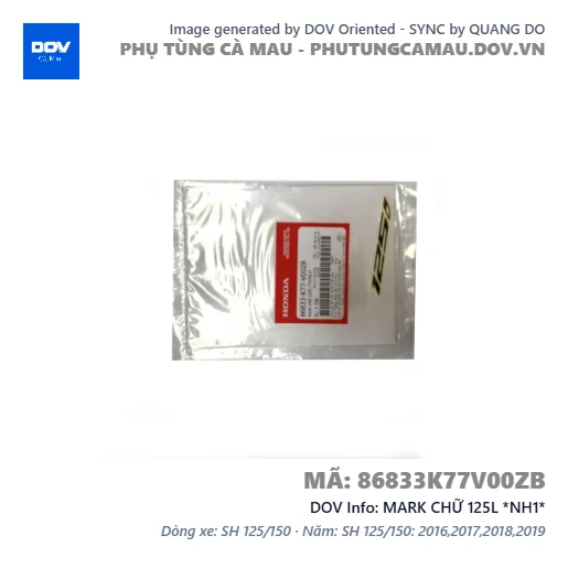 MARK CHỮ 125L *NH1*  — 86833K77V00ZB