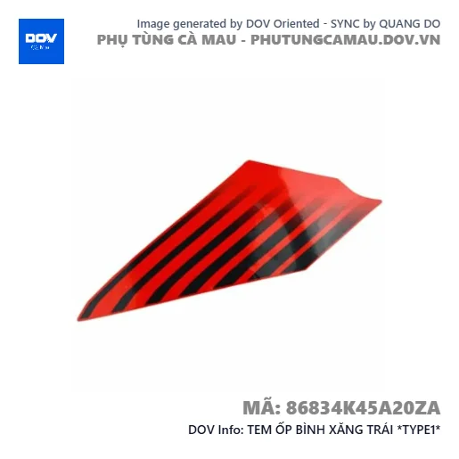 TEM ỐP BÌNH XĂNG TRÁI *TYPE1*  — 86834K45A20ZA