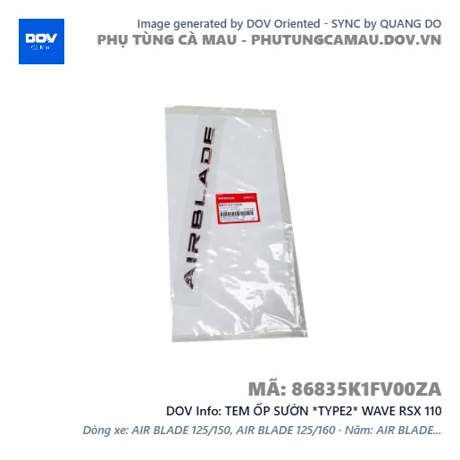TEM ỐP SƯỜN *TYPE2* WAVE RSX 110 — 86835K1FV00ZA