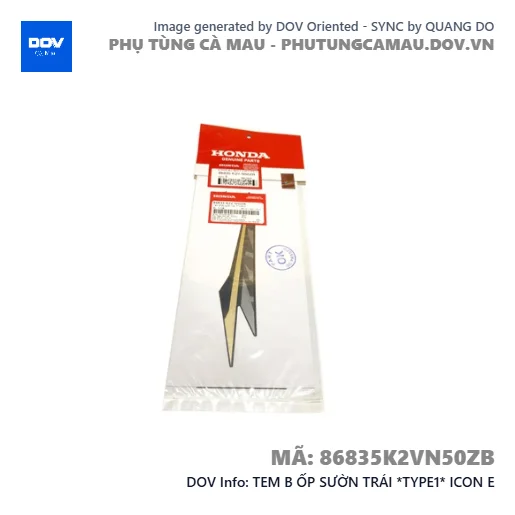 TEM B ỐP SƯỜN TRÁI *TYPE1* ICON E — 86835K2VN50ZB