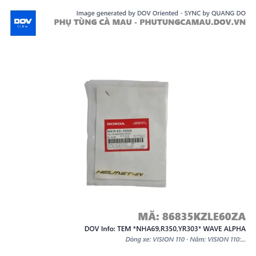 TEM *NHA69,R350,YR303* WAVE ALPHA — 86835KZLE60ZA