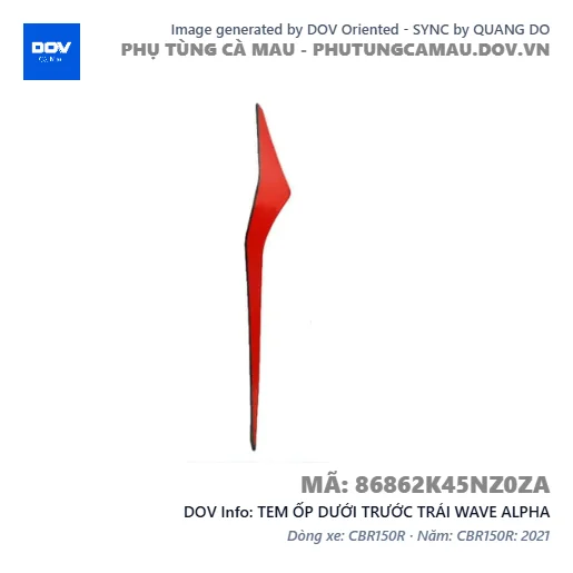 TEM ỐP DƯỚI TRƯỚC TRÁI WAVE ALPHA — 86862K45NZ0ZA
