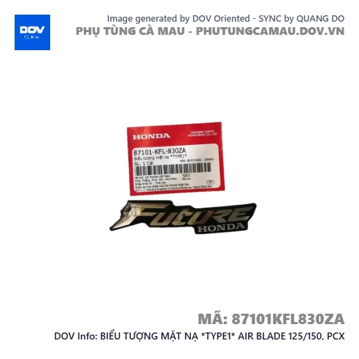 BIỂU TƯỢNG MẶT NẠ *TYPE1* AIR BLADE 125/150, PCX — 87101KFL830ZA