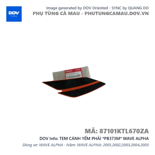 TEM CÁNH YẾM PHẢI *PB373M* WAVE ALPHA — 87101KTL670ZA