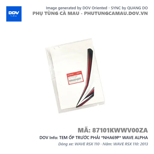 TEM ỐP TRƯỚC PHẢI *NHA69P* WAVE ALPHA — 87101KWWV00ZA