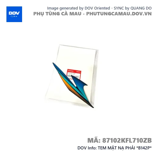 TEM MẶT NẠ PHẢI *B142P*  — 87102KFL710ZB