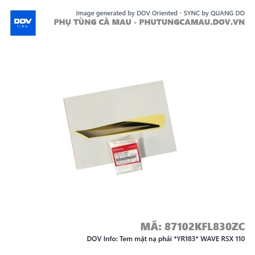 Tem mặt nạ phải *YR183* WAVE RSX 110 — 87102KFL830ZC
