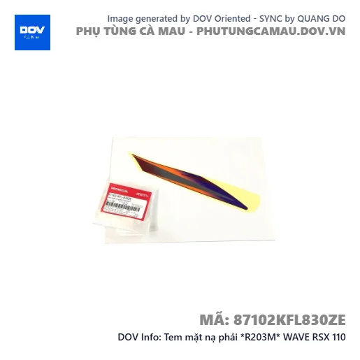 Tem mặt nạ phải *R203M* WAVE RSX 110 — 87102KFL830ZE