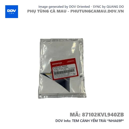 TEM CÁNH YẾM TRÁI *NHA69P* — 87102KVL940ZB