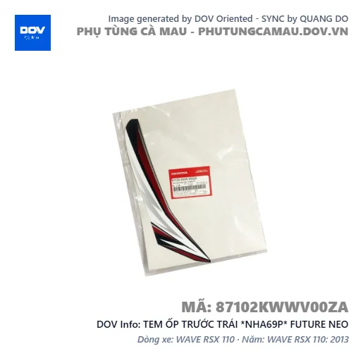 TEM ỐP TRƯỚC TRÁI *NHA69P* FUTURE NEO — 87102KWWV00ZA