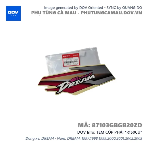 TEM CỐP PHẢI *R150CU*  — 87103GBGB20ZD