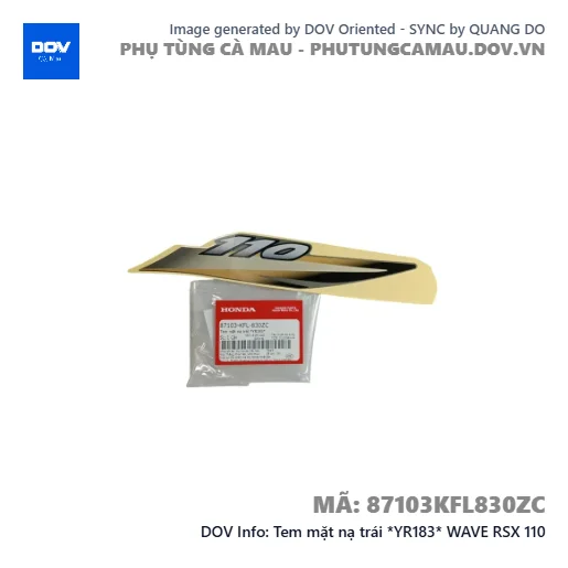 Tem mặt nạ trái *YR183* WAVE RSX 110 — 87103KFL830ZC