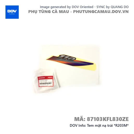 Tem mặt nạ trái *R203M*  — 87103KFL830ZE