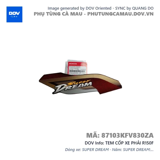 TEM CỐP XE PHẢI R150F — 87103KFV830ZA