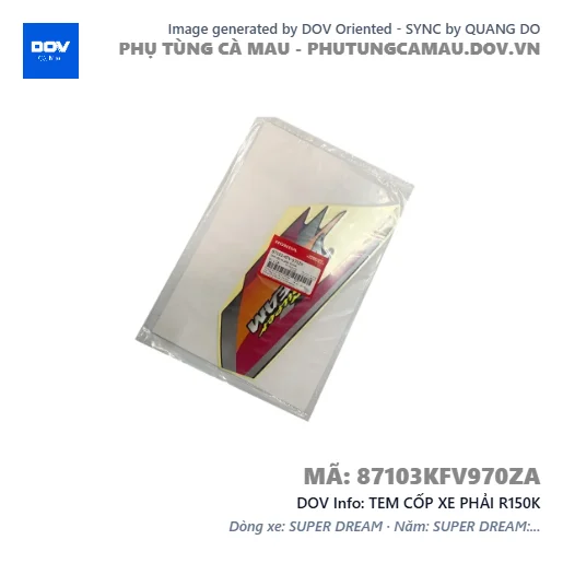 TEM CỐP XE PHẢI R150K — 87103KFV970ZA