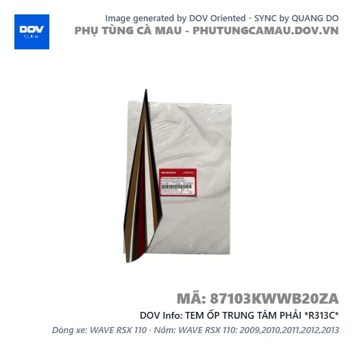 TEM ỐP TRUNG TÂM PHẢI *R313C*  — 87103KWWB20ZA