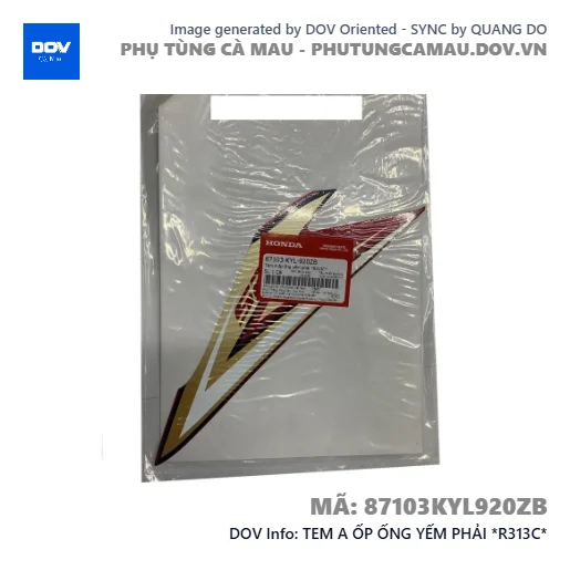 TEM A ỐP ỐNG YẾM PHẢI *R313C* — 87103KYL920ZB