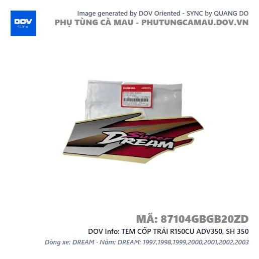 TEM CỐP TRÁI R150CU ADV350, SH 350 — 87104GBGB20ZD