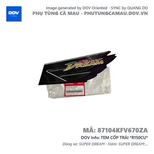 TEM CỐP TRÁI *R150CU*  — 87104KFV670ZA