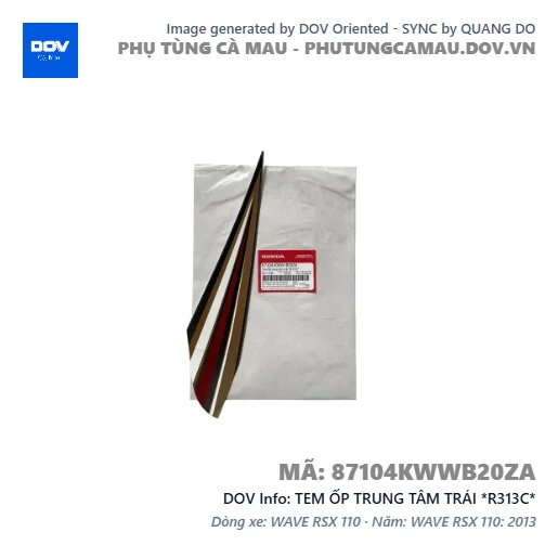 TEM ỐP TRUNG TÂM TRÁI *R313C*  — 87104KWWB20ZA