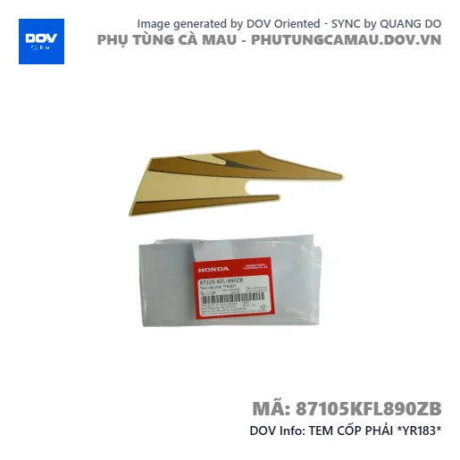 TEM CỐP PHẢI *YR183*  — 87105KFL890ZB