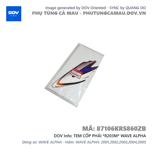 TEM CỐP PHẢI *R203M* WAVE ALPHA — 87106KRS860ZB