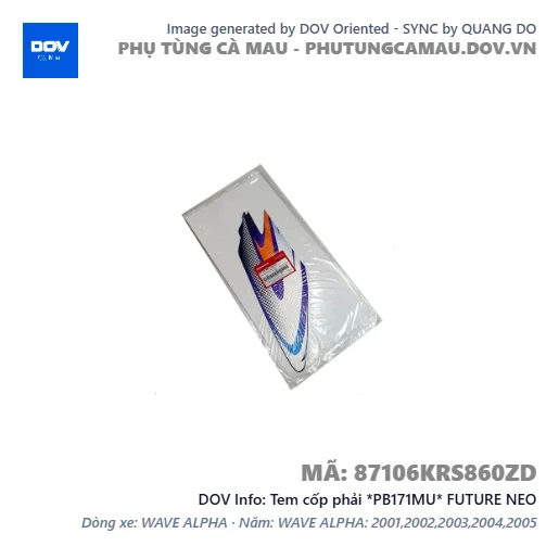 Tem cốp phải *PB171MU* FUTURE NEO — 87106KRS860ZD