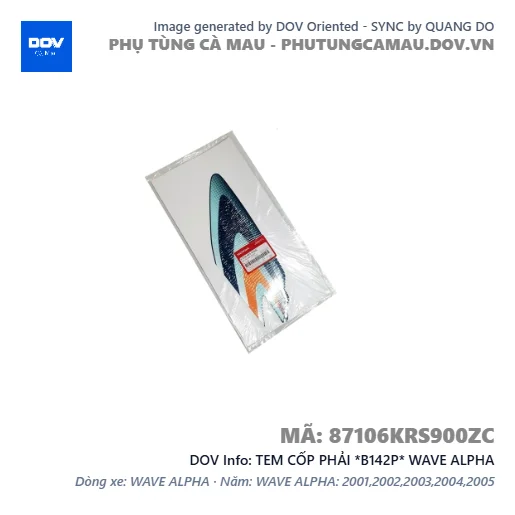 TEM CỐP PHẢI *B142P* WAVE ALPHA — 87106KRS900ZC