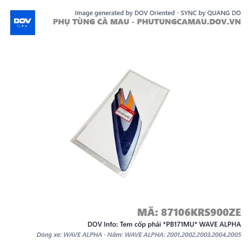 Tem cốp phải *PB171MU* WAVE ALPHA — 87106KRS900ZE