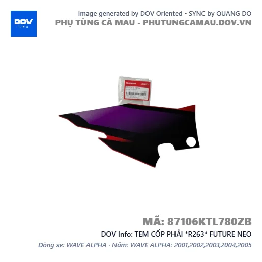 TEM CỐP PHẢI *R263* FUTURE NEO — 87106KTL780ZB