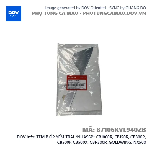 TEM B.ỐP YẾM TRÁI *NHA96P* CB1000R, CB150R, CB300R, CB500F, CB500X, CBR500R, GOLDWING, NX500 — 87106KVL940ZB