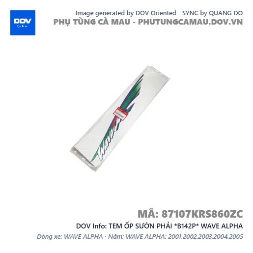 TEM ỐP SƯỜN PHẢI *B142P* WAVE ALPHA — 87107KRS860ZC