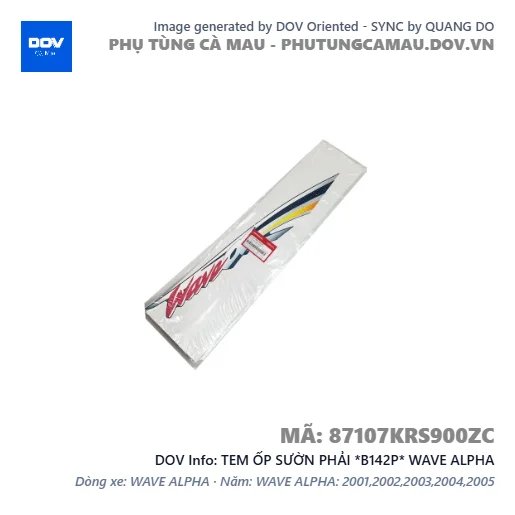 TEM ỐP SƯỜN PHẢI *B142P* WAVE ALPHA — 87107KRS900ZC