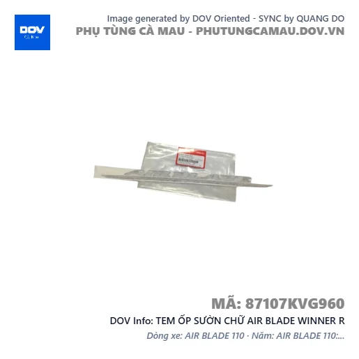 TEM ỐP SƯỜN CHỮ AIR BLADE WINNER R — 87107KVG960