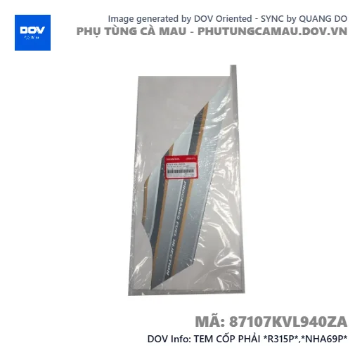 TEM CỐP PHẢI *R315P*,*NHA69P* — 87107KVL940ZA