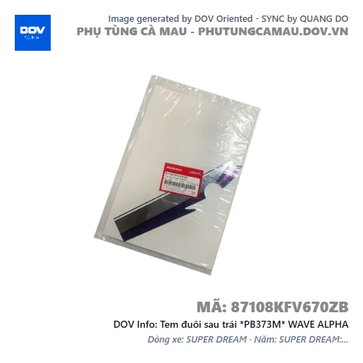 Tem đuôi sau trái *PB373M* WAVE ALPHA — 87108KFV670ZB