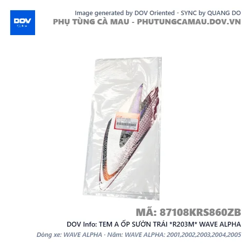 TEM A ỐP SƯỜN TRÁI *R203M* WAVE ALPHA — 87108KRS860ZB